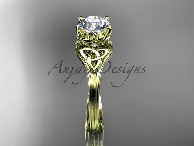 1 CT Lab Grown Diamond Celtic Engagement Ring Handmade Diamond Ring - AnjaysDesigns