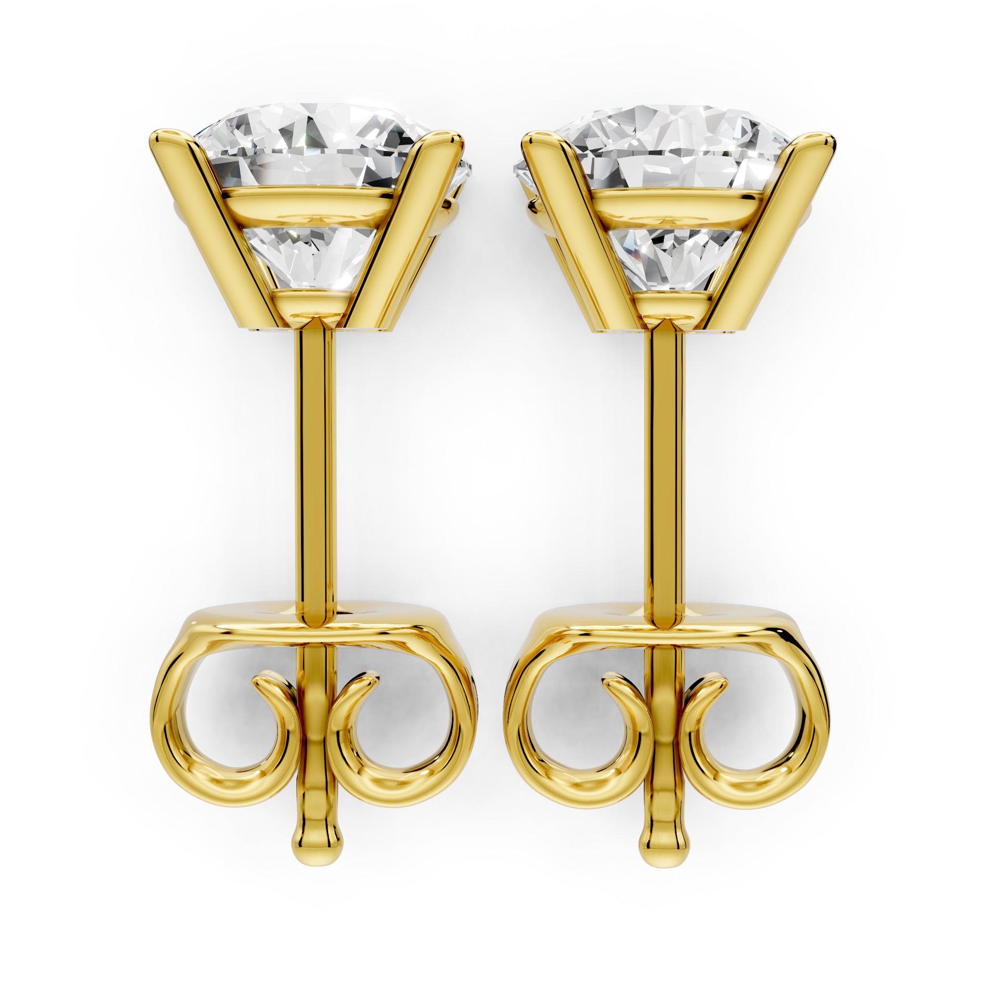 Diamond Earring Studs 14k Solid Gold Lab Grown 4 Prong Diamond Earrings For Women VS1 Clarity IGI Certified