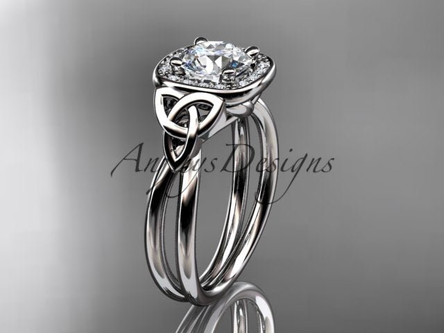Irish Celtic Trinity Knot Engagement Ring 1 CT Lab Grown Diamond IGI Certified - AnjaysDesigns
