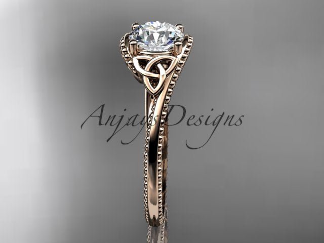 Celtic Dimond Ring Engagement Ring Irish Knot 1 Carat Lab Grown Diamond IGI Certified - AnjaysDesigns