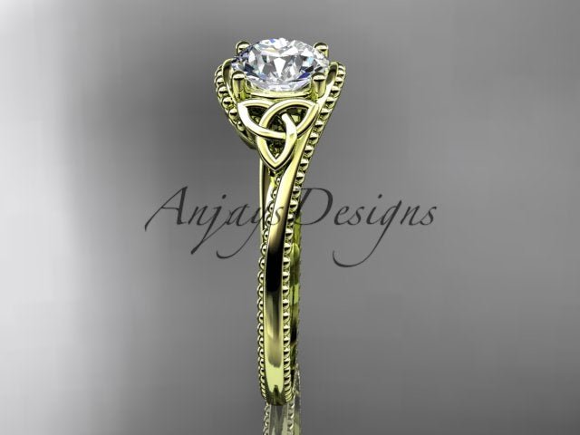 Celtic Dimond Ring Engagement Ring Irish Knot 1 Carat Lab Grown Diamond IGI Certified - AnjaysDesigns
