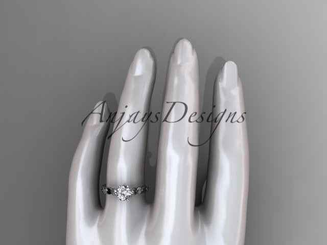 1 Carat Round Brilliant Lab Grown Diamond Nature Inspired Engagement Ring Leaf Dainty Nature Proposal Ring