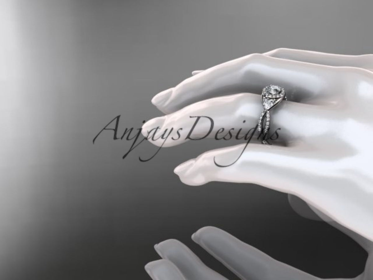 1-carat lab-grown diamond center in a white gold ring