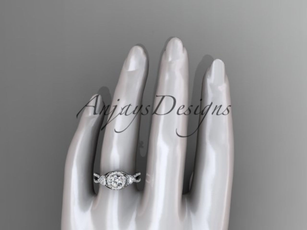 ADLR321 14K white gold lab-grown diamond engagement ring