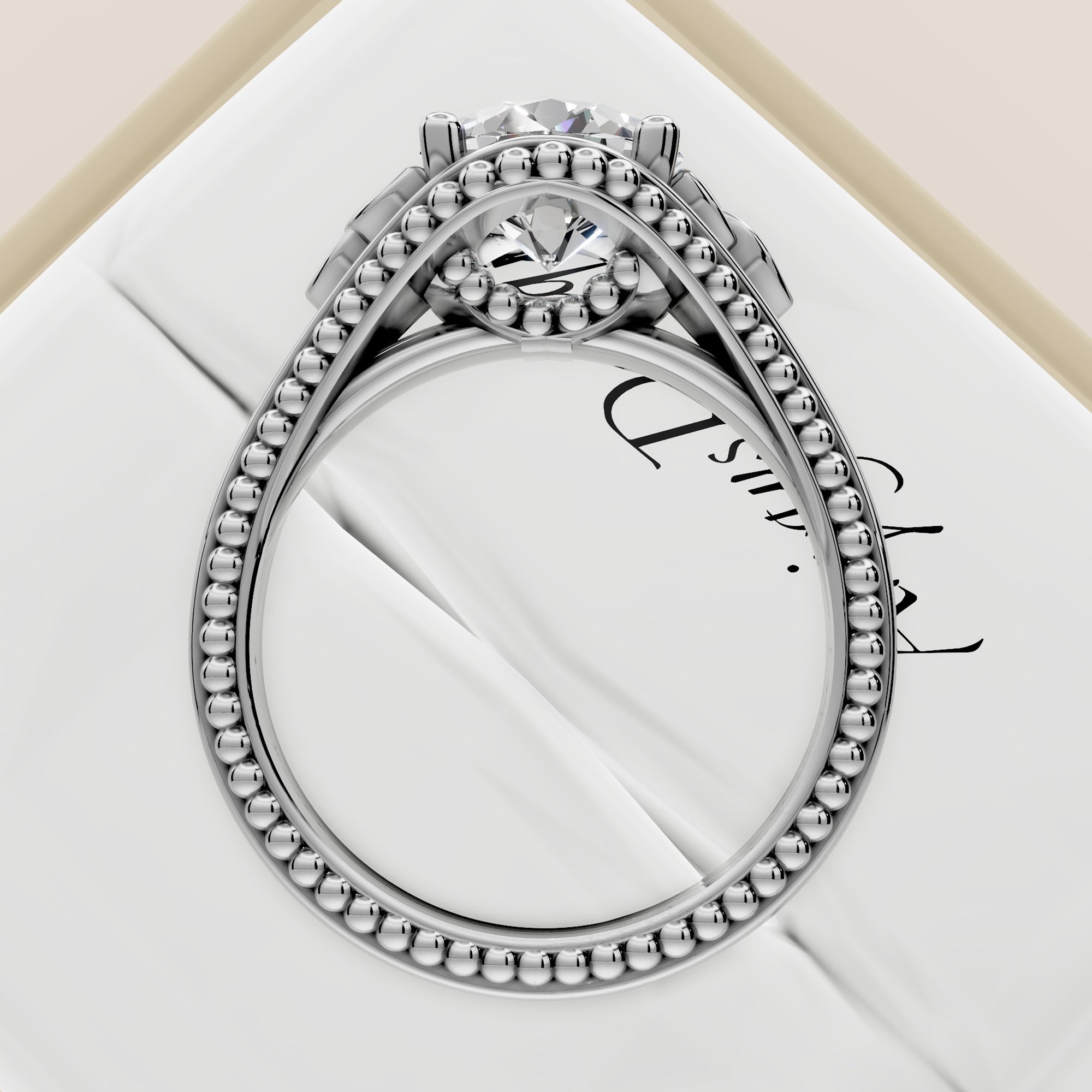Celtic Diamond Engagement Ring Solitaire Wedding Ring 2 Carat Round Lab Grown Diamond