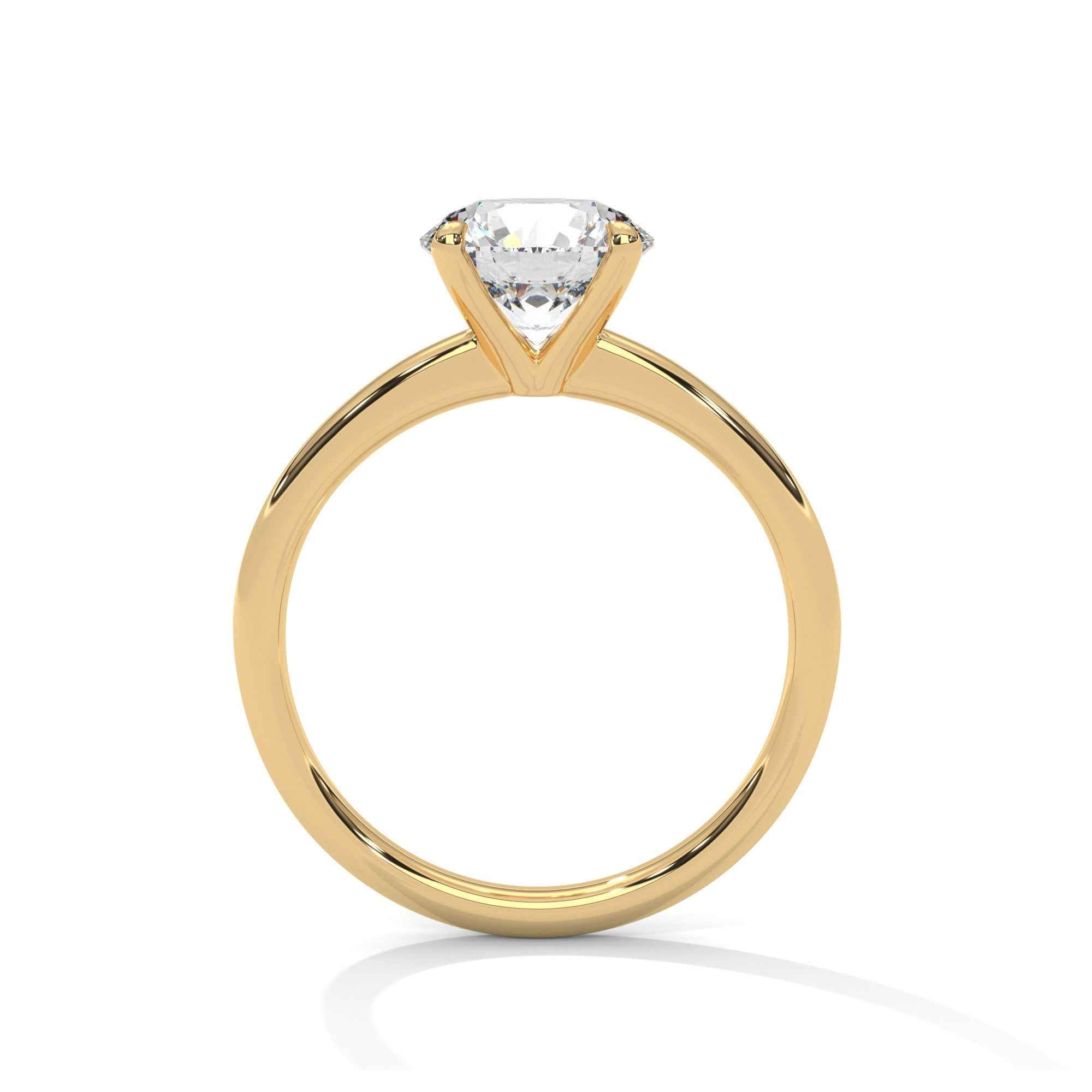 1 Carat Round Cut Lab Grown Diamond Solitaire Engagement Minimalist Ring 4 Prong Ring Thin Ring IGI Certified