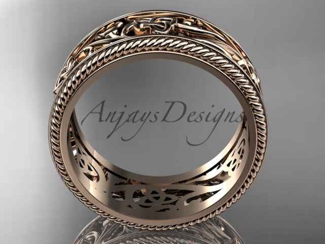 Celtic Wedding Band Trinity Knot Women's Ring Irish Knot Wedding Band Nature Inspired Bridal Ring