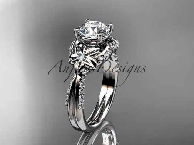 Nature Inspired Diamond Engagement Ring 1 Carat Diamond Lab Grown Flower Wedding Ring