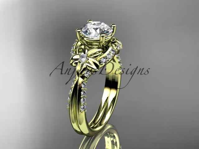 Nature Inspired Diamond Engagement Ring 1 Carat Diamond Lab Grown Flower Wedding Ring