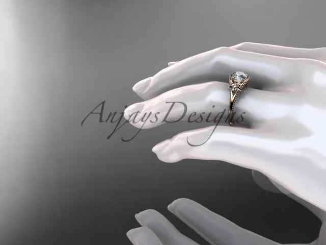 1 CT Lab Grown Diamond Engagement Ring Nature Inspired Ring Dainty