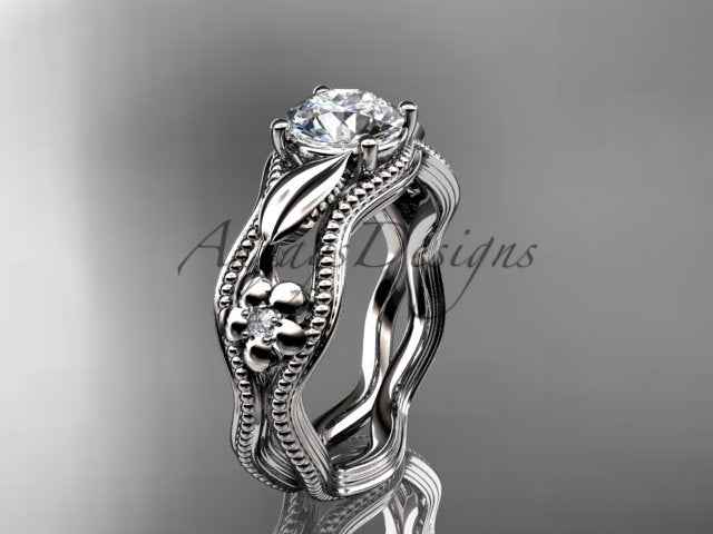 Nature Inspire Diamond Engagement Ring Lab Grown Diamond Flower Ring IGI Certified