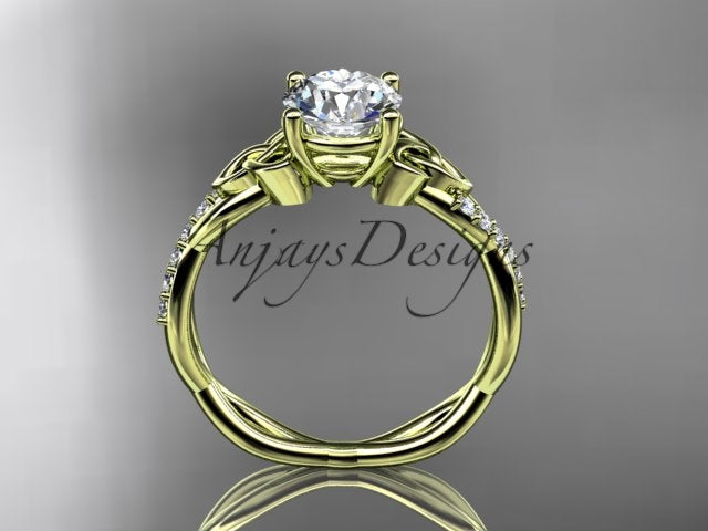 1 Carat Lab Grown Diamond Engagement Ring Celtic Round Brilliant CVD Diamond Triquetra Ring