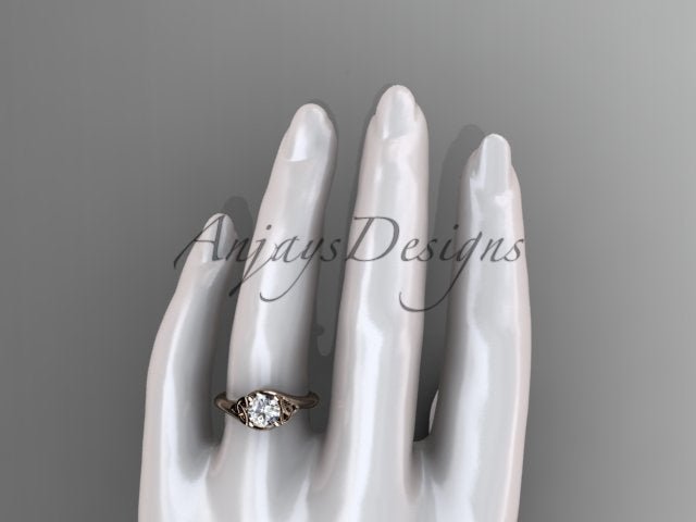 1 Carat Round Diamond Engagement Ring Celtic Wedding Ring Dainty - AnjaysDesigns