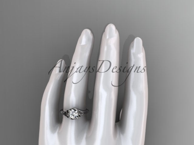 1 Carat Round Diamond Engagement Ring Celtic Wedding Ring Dainty