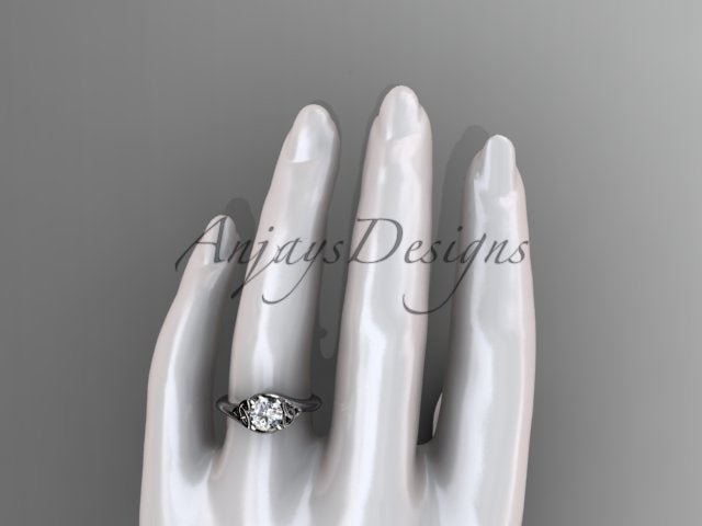 1 Carat Round Diamond Engagement Ring Celtic Wedding Ring Dainty - AnjaysDesigns