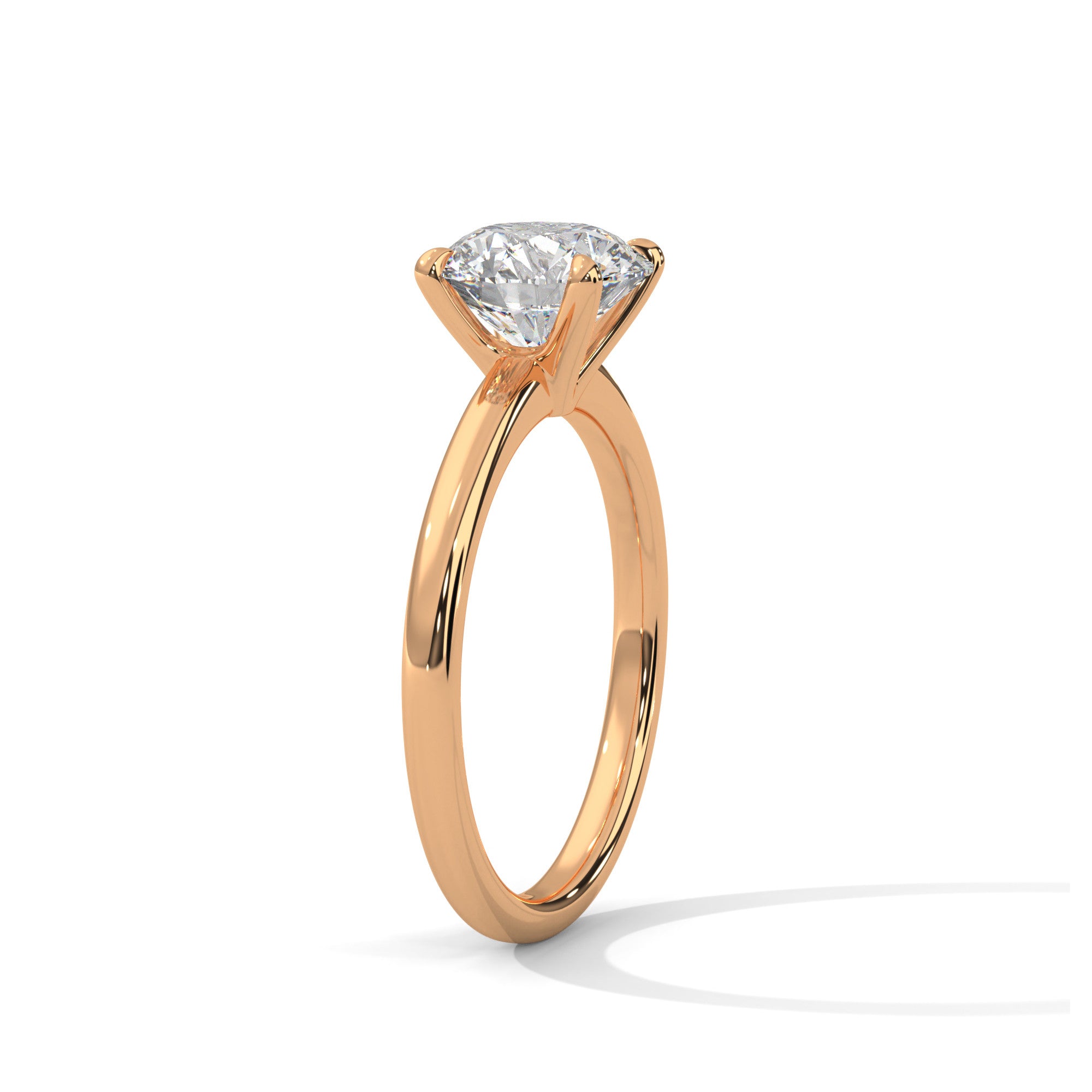 2 Carat Solitaire Engagement Ring Round Lab Grown Diamond Ring Minimalist IGI Certified 4 Prong