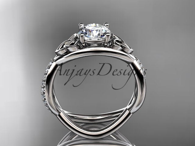 1 Carat Round Brilliant Lab Grown Diamond Celtic Ring Trinity Knot Engagement Ring 4 Prong IGI Certified