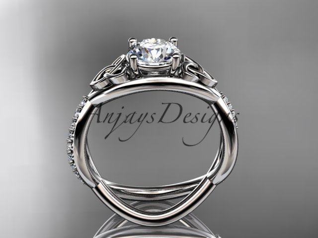 1 Carat Round Brilliant Lab Grown Diamond Celtic Ring Trinity Knot Engagement Ring 4 Prong IGI Certified - AnjaysDesigns