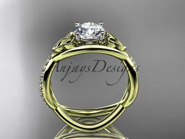1 Carat Round Brilliant Lab Grown Diamond Celtic Ring Trinity Knot Engagement Ring 4 Prong IGI Certified - AnjaysDesigns