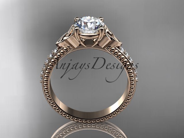 1 Carat D VS1 Round Brilliant Cut Lab Grown Diamond Celtic Engagement Ring Trinity Knot CVD Lab Created - AnjaysDesigns