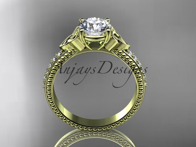 1 Carat D VS1 Round Brilliant Cut Lab Grown Diamond Celtic Engagement Ring Trinity Knot CVD Lab Created - AnjaysDesigns
