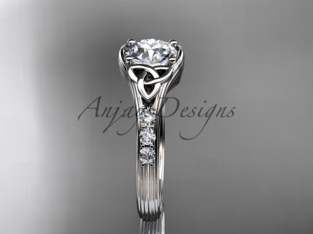Celtic Knot Engagement Ring Trinity Knot Diamond Wedding Ring IGI Certified - AnjaysDesigns