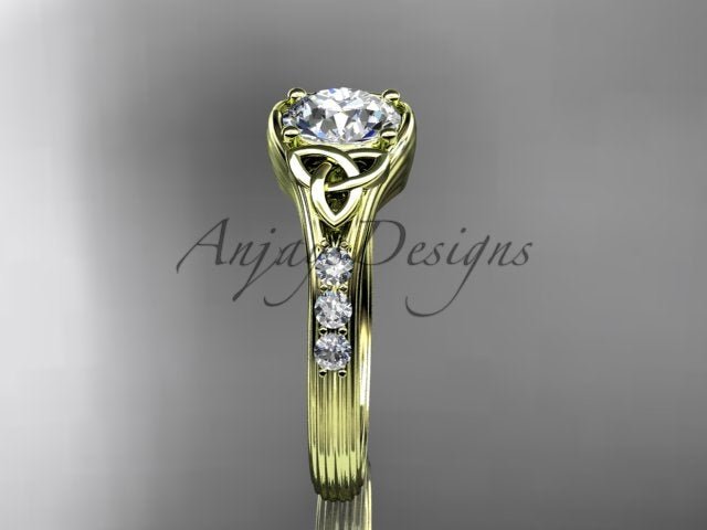 Celtic Knot Engagement Ring Trinity Knot Diamond Wedding Ring IGI Certified - AnjaysDesigns
