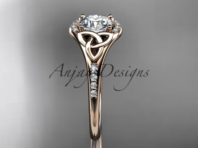 Celtic Engagement Ring 1 Carat Lab Grown Diamond Wedding Ring Anniversary Gift Trinity Knot Ring