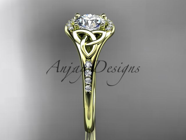 Celtic Engagement Ring 1 Carat Lab Grown Diamond Wedding Ring Anniversary Gift Trinity Knot Ring