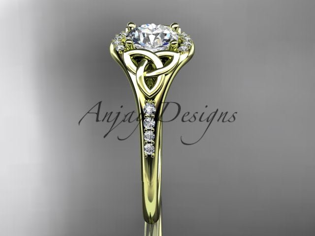 Celtic Engagement Ring 1 Carat Lab Grown Diamond Wedding Ring Anniversary Gift Trinity Knot Ring - AnjaysDesigns