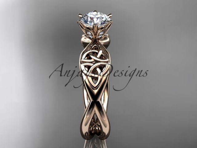 Celtic Diamond Engagement Ring 1 CT Lab Grown Diamond Triquetra Ring - AnjaysDesigns