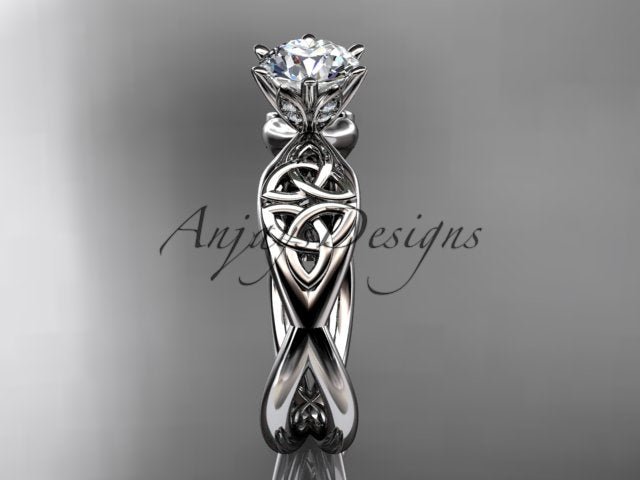 Celtic Diamond Engagement Ring 1 CT Lab Grown Diamond Triquetra Ring - AnjaysDesigns