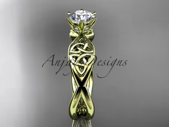Celtic Diamond Engagement Ring 1 CT Lab Grown Diamond Triquetra Ring - AnjaysDesigns