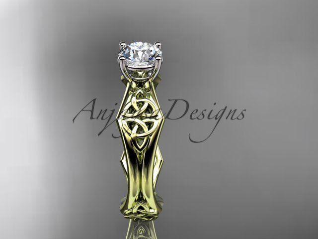 Celtic Engagement Ring 1 Carat Round Brilliant Lab Grown Diamond Trinity Knot Wedding Ring Triquetra Diamond Ring - AnjaysDesigns