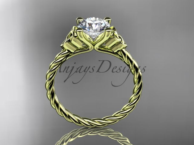 Celtic Engagement Ring Twisted Rope Ring 1 Carat Lab Grown Diamond Solitaire Braided Wedding Dainty Ring