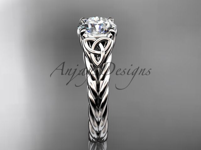 Celtic Engagement Ring 1.5 Carat Round Diamond Lab Created Twisted Rope Diamond Ring