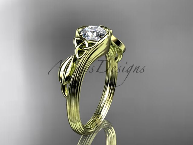 Nature Inspired Celtic Engagement Ring 1 Carat Lab Grown Diamond Ring Trinity Knot Ring IGI Certified