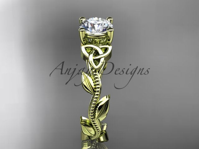 Nature Inspired Celtic Engagement Ring 1 Carat Lab Grown Diamond Trinity Knot Wedding Ring