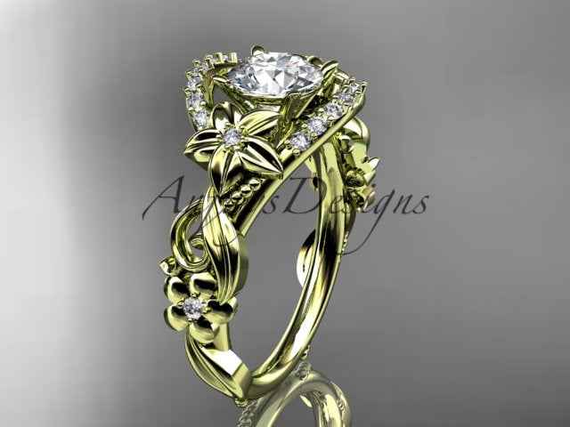 Flower Engagement Ring Nature Inspired Wedding Ring 1 Carat Lab Grown Diamond Ring IGI Certified