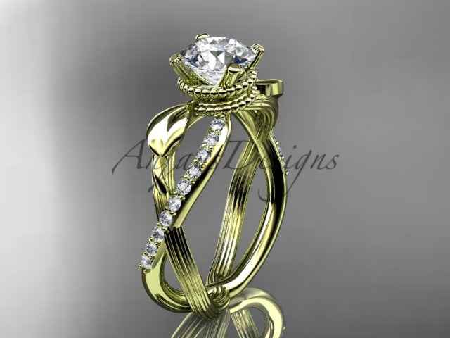 Leaf Diamond Engagement Ring Nature Inspired Wedding Ring 1 Carat Lab Grown Diamond IGI Certified