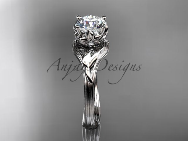 1 carat lab grown diamond petal engagement ring in 14k white gold