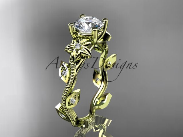 1 Carat Diamond Nature Inspired Flower Engagement Ring