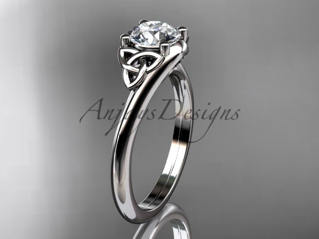 1 Carat Round Diamond Engagement Ring Celtic Wedding Ring Dainty