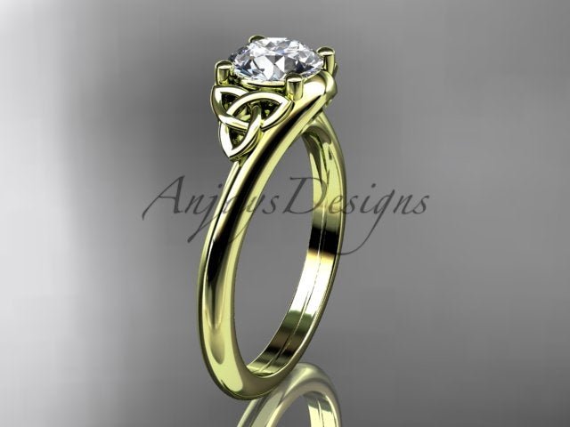 1 Carat Round Diamond Engagement Ring Celtic Wedding Ring Dainty