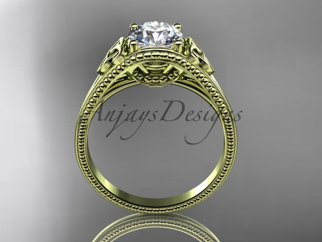 Celtic Diamond Engagement Ring 1 Carat Round Lab Grown Diamond Trinity Knot Ring Unique Solitaire Ring