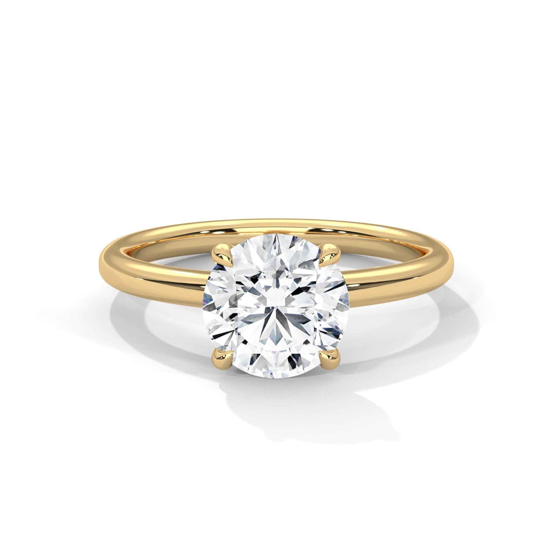 2 Carat Solitaire Engagement Ring Round Lab Grown Diamond Ring Minimalist IGI Certified 4 Prong