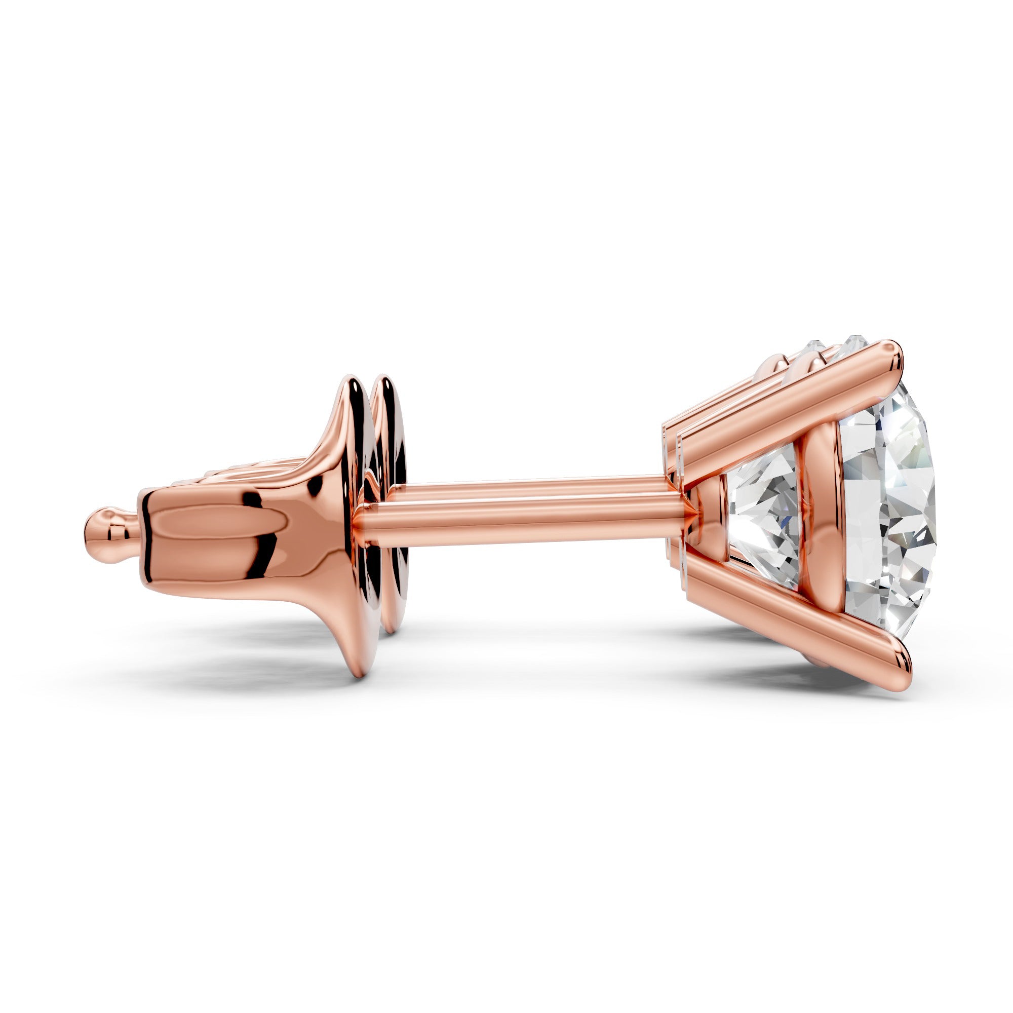 Diamond Earring Studs 14k Solid Gold Lab Grown 4 Prong Diamond Earrings For Women VS1 Clarity IGI Certified