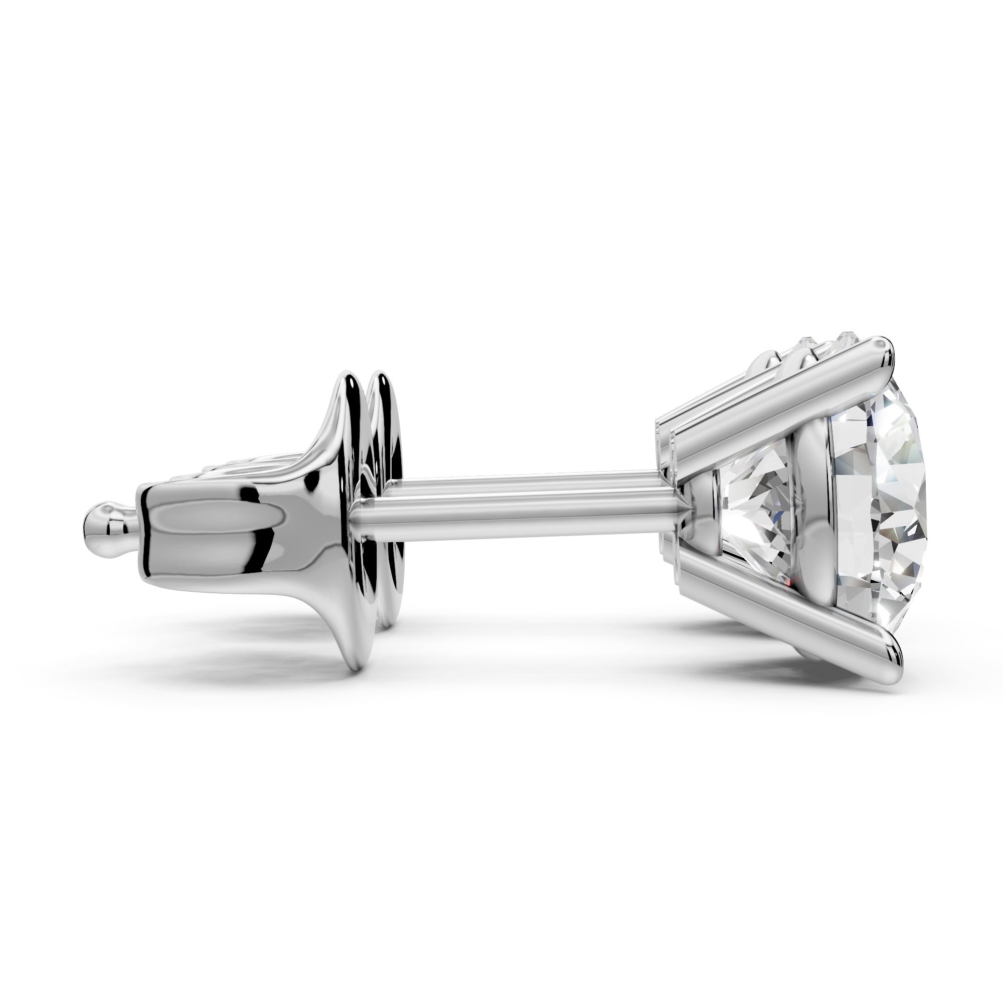 Diamond Earring Studs 14k Solid Gold Lab Grown 4 Prong Diamond Earrings For Women VS1 Clarity IGI Certified