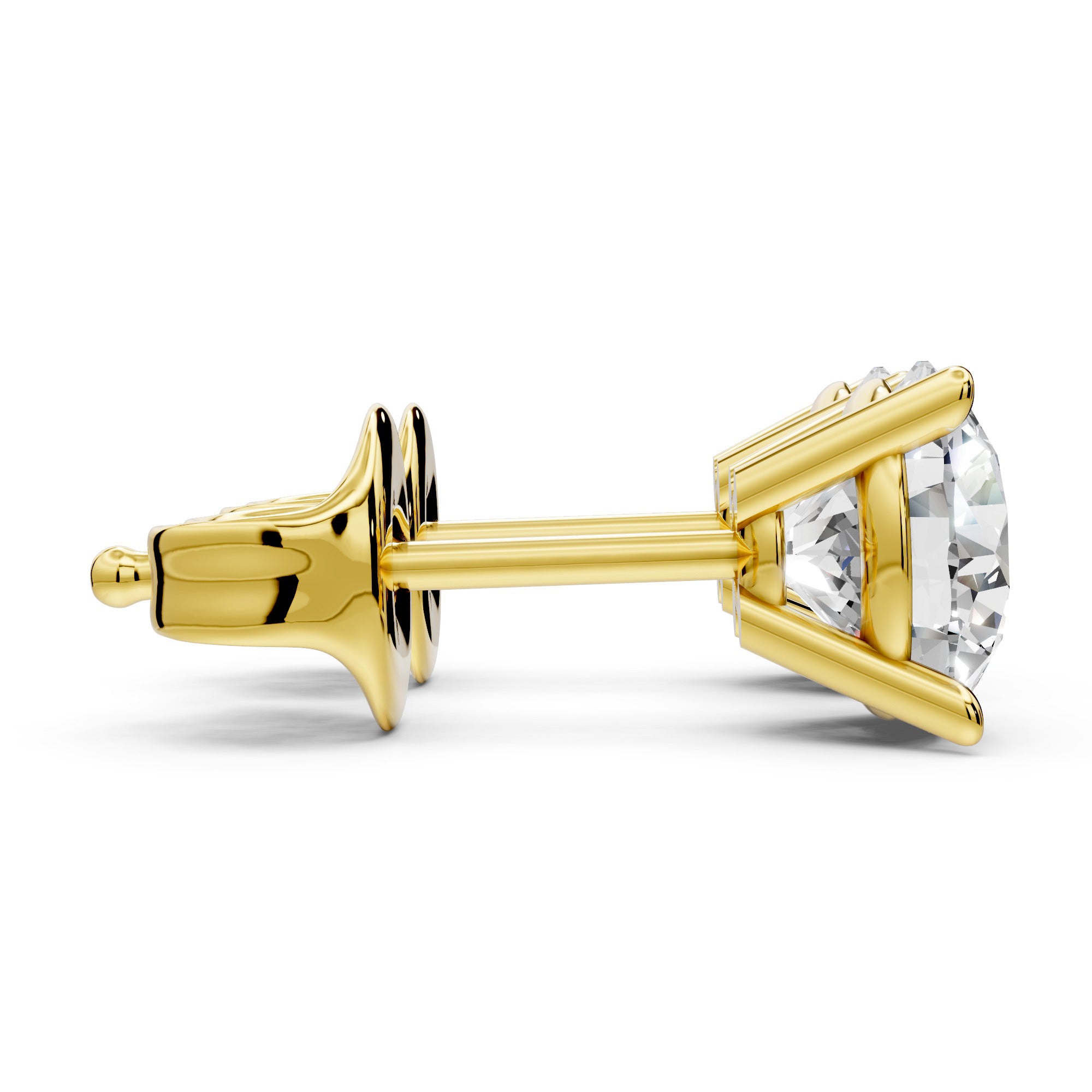 Diamond Earring Studs 14k Solid Gold Lab Grown 4 Prong Diamond Earrings For Women VS1 Clarity IGI Certified