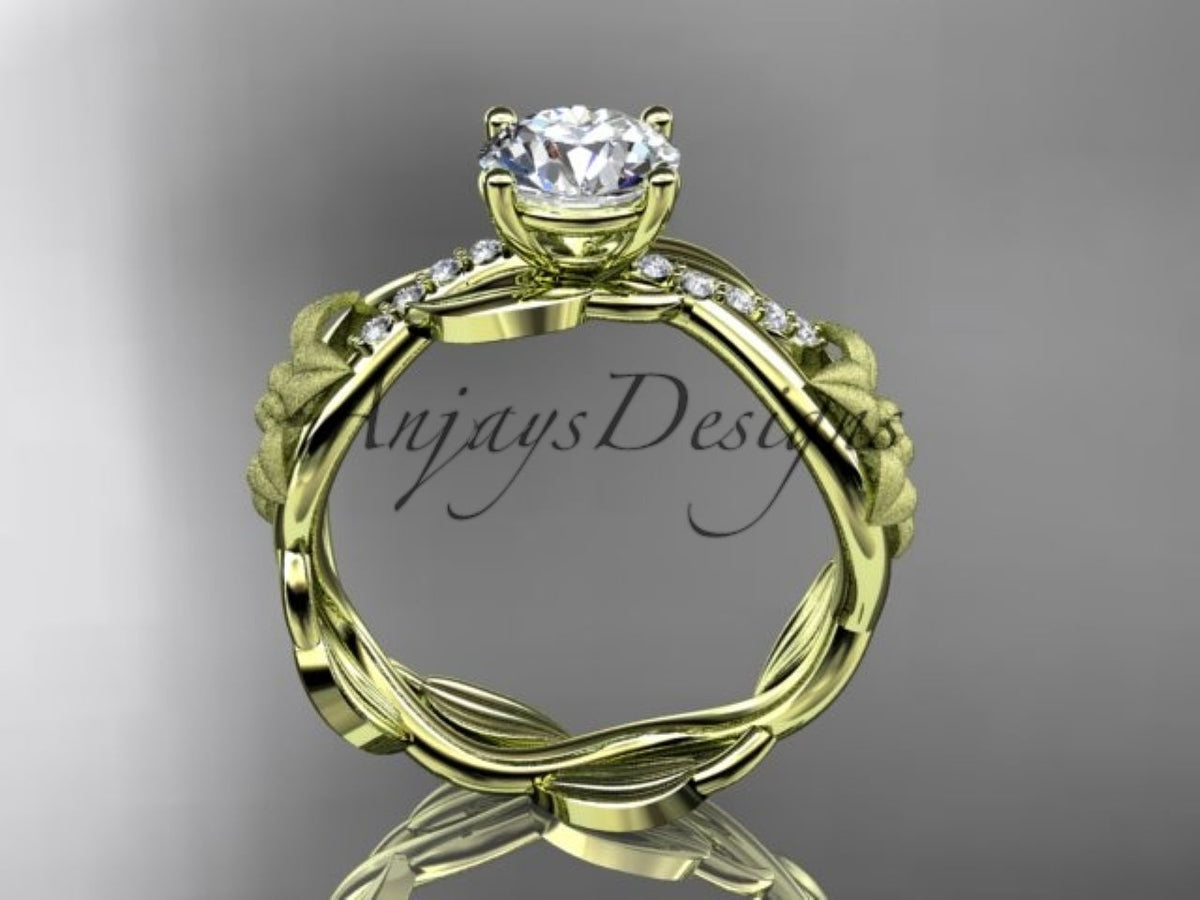 YELLOW gold floral ring with 26 accent diamonds